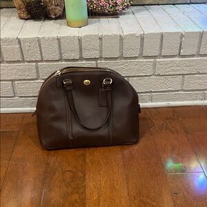 Coach Brown Dome Satchel with Gold Hardware